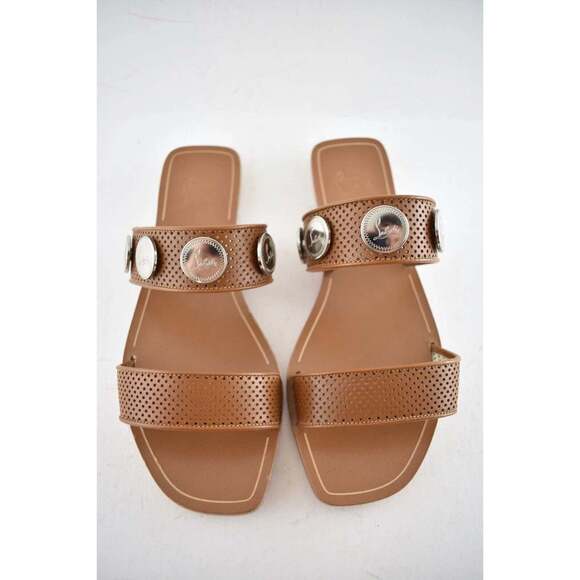 Christian Louboutin Bitcorn Flat Biscotto Brown Leather Slide Slip On Sandal 36 - Picture 7 of 12